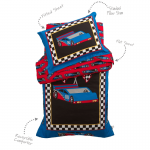 Set RaceCar 3 piese (pat masina, lenjerie pat, noptiera)